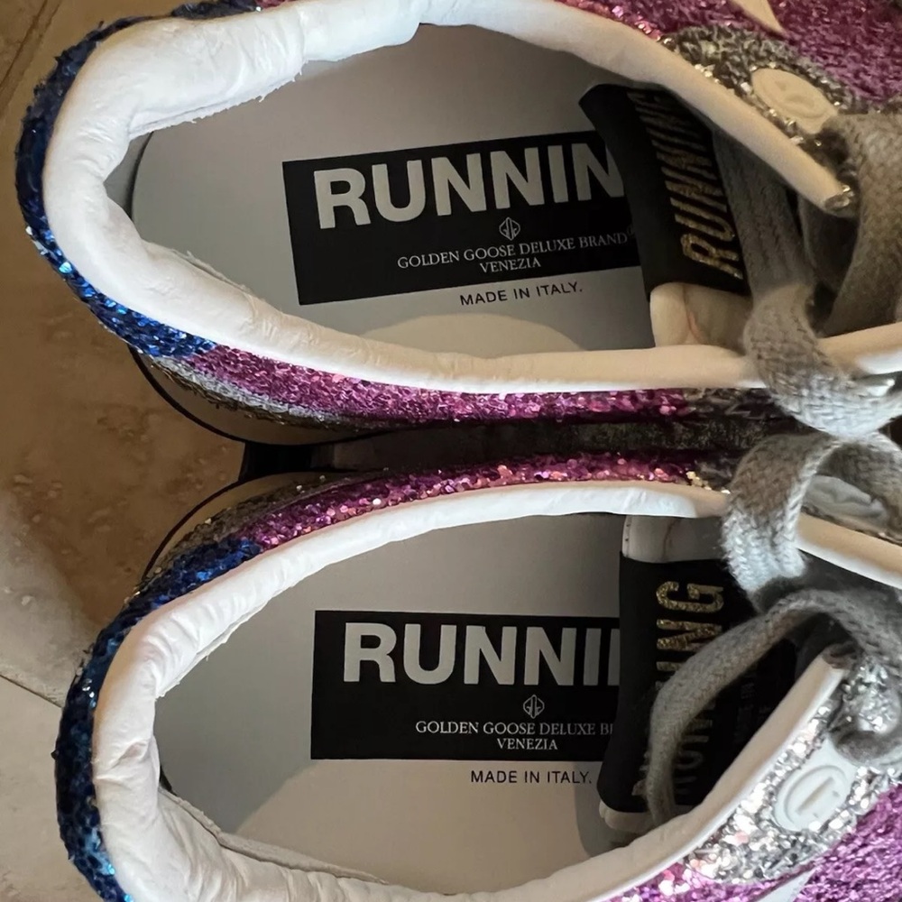 GOLDEN GOOSE GLITTER SNEAKERS Size 38 NIB - Picture 3 of 8